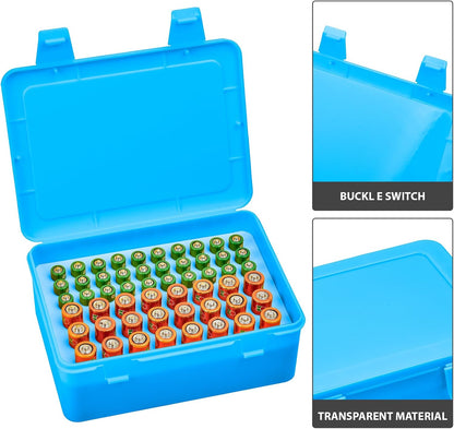 Battery Organizer Storage Box, Garage Case Holder for 24* AA, 30* AAA Batteries (Bag Not Include Batteries Pack) (white)