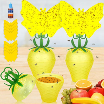 Fruit Fly Trap for Indoors,2025 Upgrade Fruit Flies Gnat Killer with Yellow Sticky Fruit Fly Traps,Safe and Non-Toxic Fruit Flies Traps,Odorless Fly Insect Trap for Home,Kitchen,Plants (Yellow,2 Pack)
