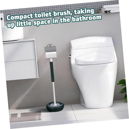 Mobestech 1set Silicone Toilet Brush with Holder Quick Drying Effortless Cleaning Flexible Bristles Essential Bathroom Tool for Toilet Maintenance