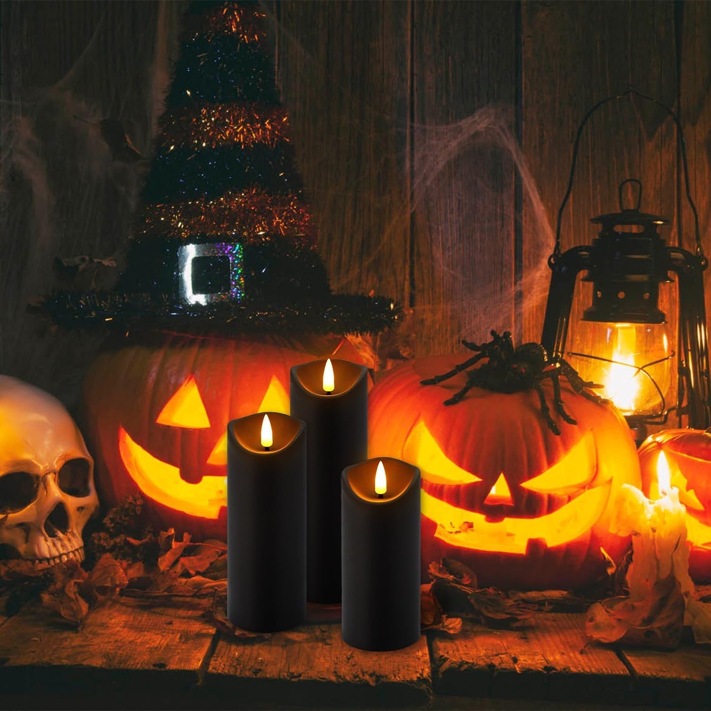 YOROXRG Set of 24 Waterproof Outdoor Flameless Candles, LED Candles with 4 Remote and Timer,(H 4" 5" 6" x D 2.2"),for Christmas,Halloween,Wedding,Festival