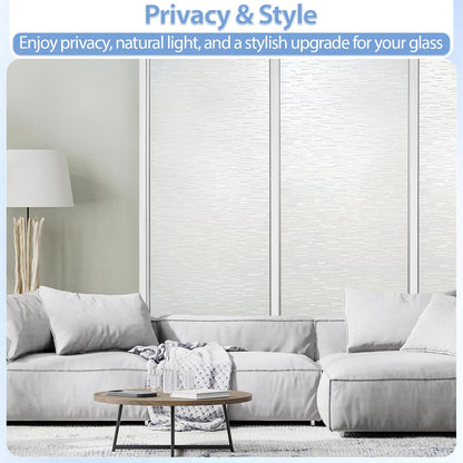 GTJ Frosted Window Privacy Film, Static Cling No Glue Removable Reusable, UV Blocking Glare & Heat Reduction, for Bathroom Glass Door Home Office, 17.5" x 78.7"in