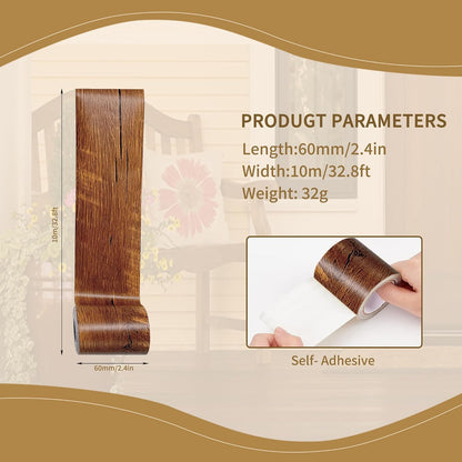 Wood Grain Repair Tape, 2" x 32ft Self Adhesive Tape for Furniture, Flooring, Cabinets, Doors, Windows, DIY Crafts - Durable, Easy to Use for Seamless Repairs