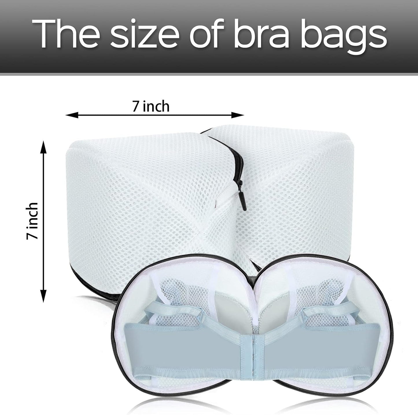 Shappy 6 Pieces Bra Washing Bag for Laundry Mesh Wash Lingerie Underwear Brassiere Washing Bags with Zipper for Women Laundry Storage(7.87 Inch,Pink)