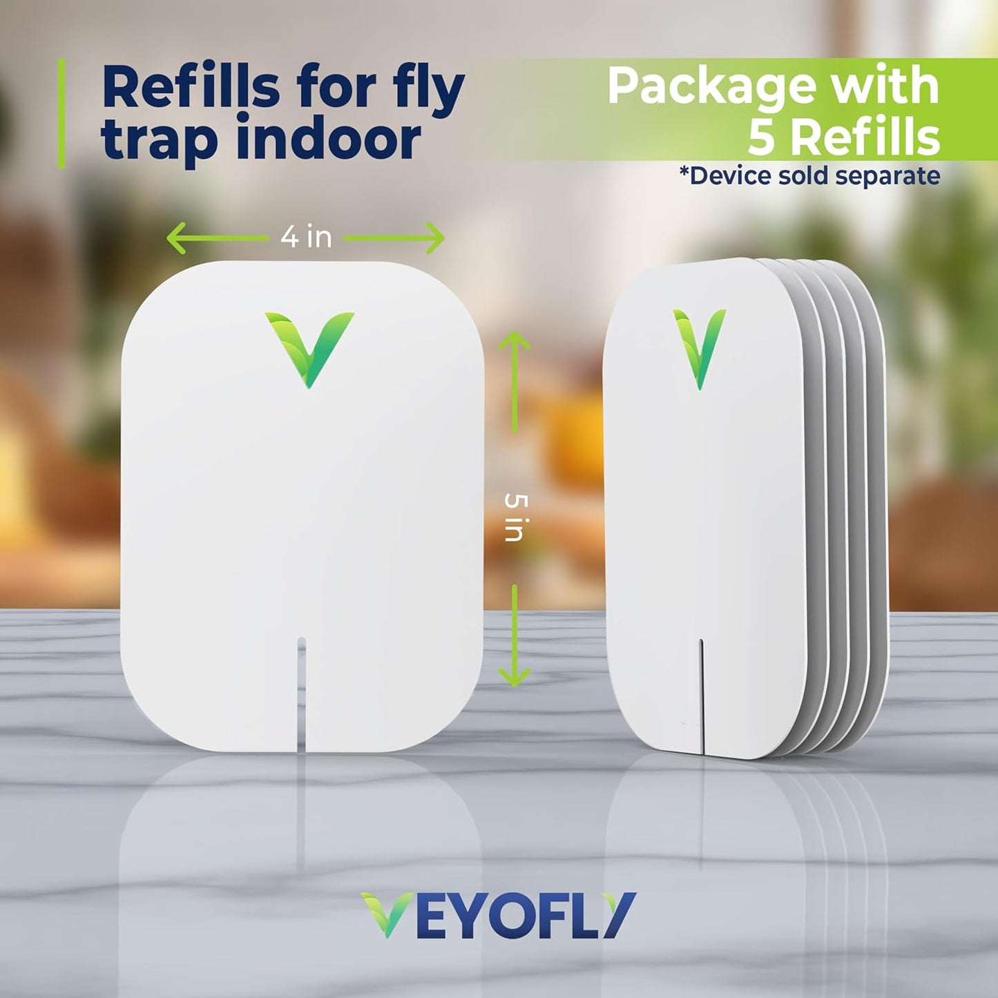 VEYOFLY Fruit Fly Traps for Indoors (1 Device + 2 Refills), Gnat Trap Indoor Plug in, Bug Traps, Flying Insect Trap, Gnat Traps for House Indoor, Fly Trap Indoor for Home Bug Light, Gnats Catcher