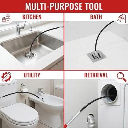 Drilax 36 Inch Drain Clog Remover Tool, Flexible Grabber with Claw, Hair Removal for Sink Shower Tub, Bendable Retrieval Tool for Drains, Pipes, Kitchen Bathroom RV