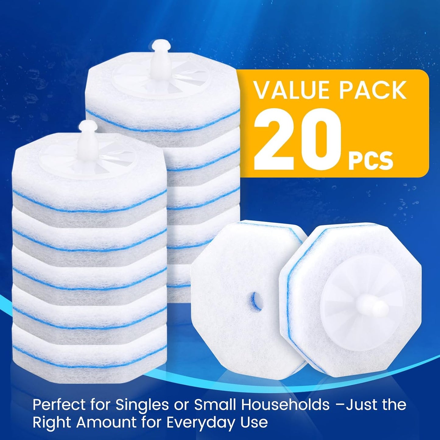 100 Count Disposable Toilet Brush,Toilet Cleaner Wand Refills Compatible with Most Toilet Brushes- No Falling Apart, Fresh Fragrance，4X Cleaning Power，Bathroom Cleaning.