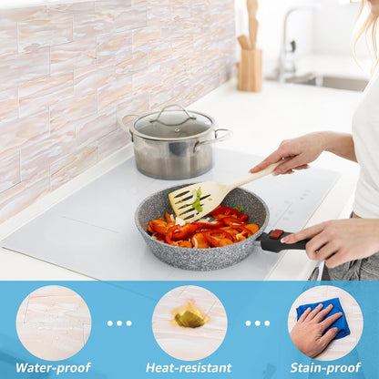 Art3d 102-Piece Peel and Stick Wall Tile for Kitchen Backsplash, Bathroom, Fireplace, 3in. × 6in. Stick on Subway Tile, Glossy White