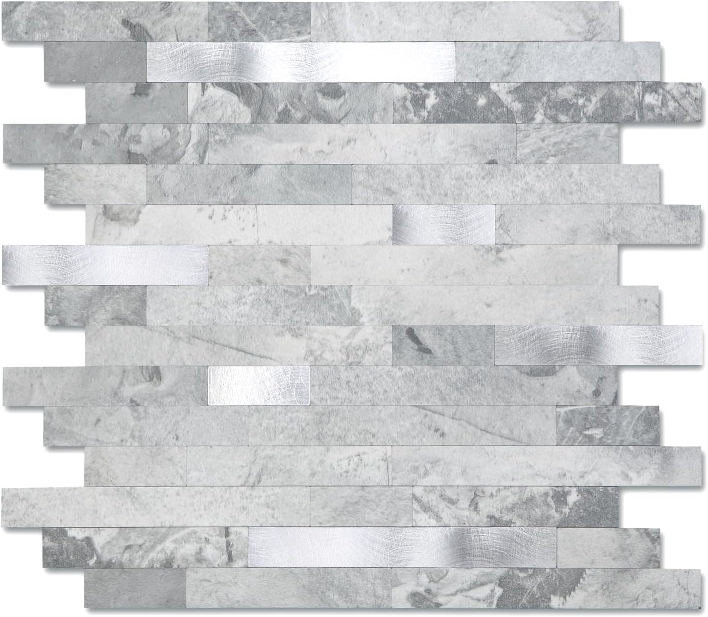 Yipscazo 2026 New Upgrade 11.34" X 11.57" Peel and Stick Backsplash, Stick on Backsplash Tiles for Kitchen, Bathroom, Fireplace (10 Sheets, Beige Rocks + Rose Gold)