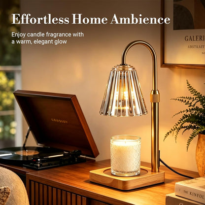 Marycele Candle Warmer Lamp with Timer & Dimmer - Mothers Day Gifts for Women Mom Her, Aesthetic Office Home Decor, Adjustable Height Wax Melter for Candle Jar & 3-Wick Candles (2 Bulbs Included)