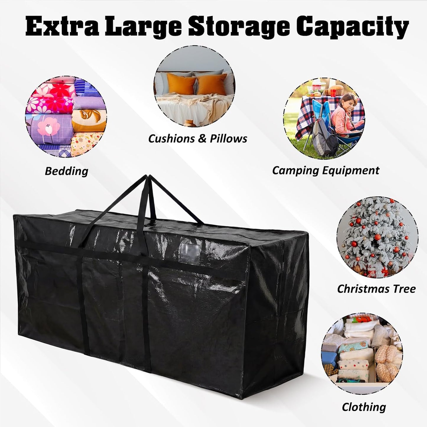 Windyun 4 Pack 57 Gallon Extra Large Moving Bags XXL Heavy Duty Storage Bag with Strong Zipper Handle Jumbo Big Tote Box Foldable for College Dorm Travel Clothes Duffle Blanket Pillow(Red)