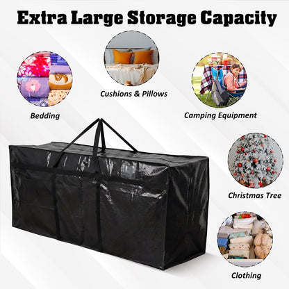 Windyun 4 Pack 57 Gallon Extra Large Moving Bags XXL Heavy Duty Storage Bag with Strong Zipper Handle Jumbo Big Tote Box Foldable for College Dorm Travel Clothes Duffle Blanket Pillow(Red)