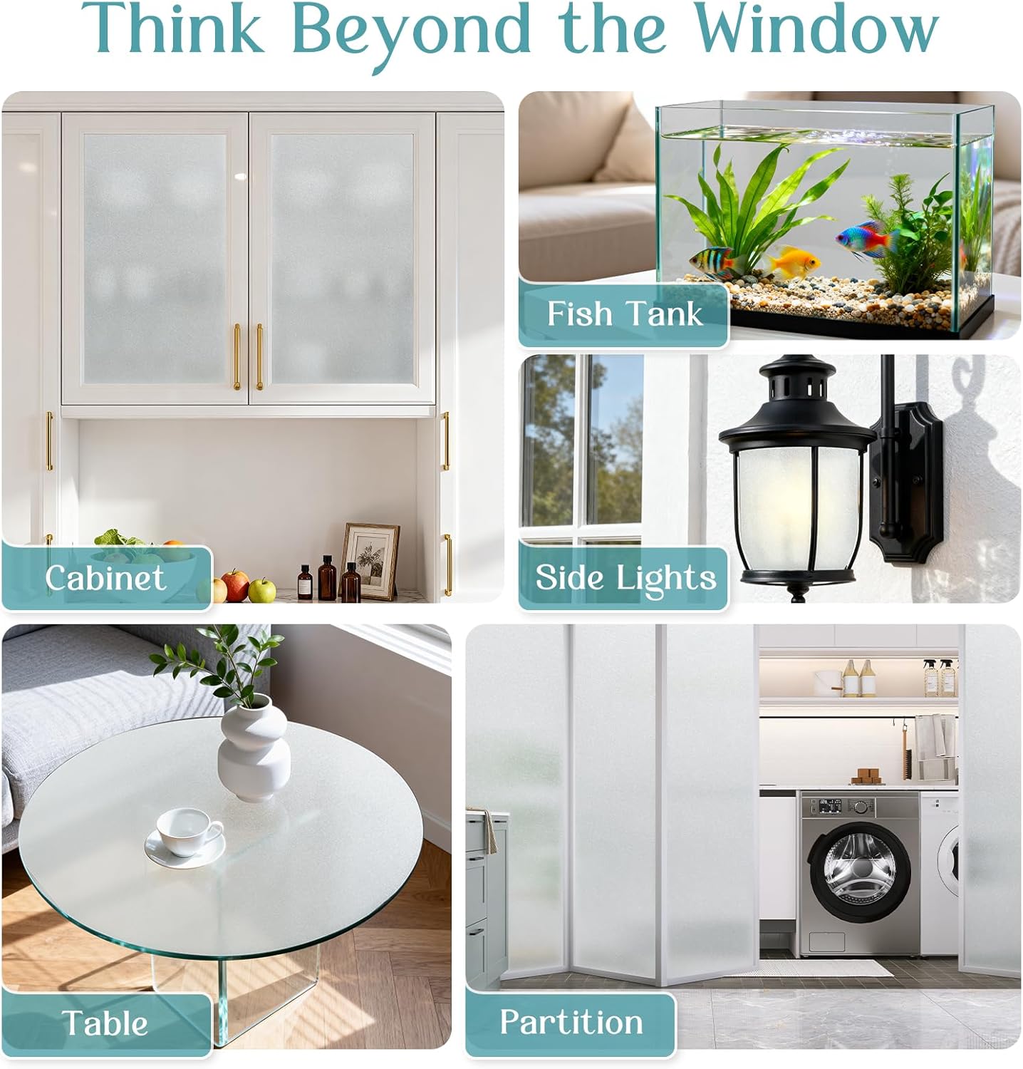 Haton Window Privacy Film Frosted Glass Film for Door Bathroom Shower, Peel & Stick, Day & Night, Papel para Ventanas Privacidad, Covering Sticker Removable Decorative Translucent Pure 17.5" x 78.7"
