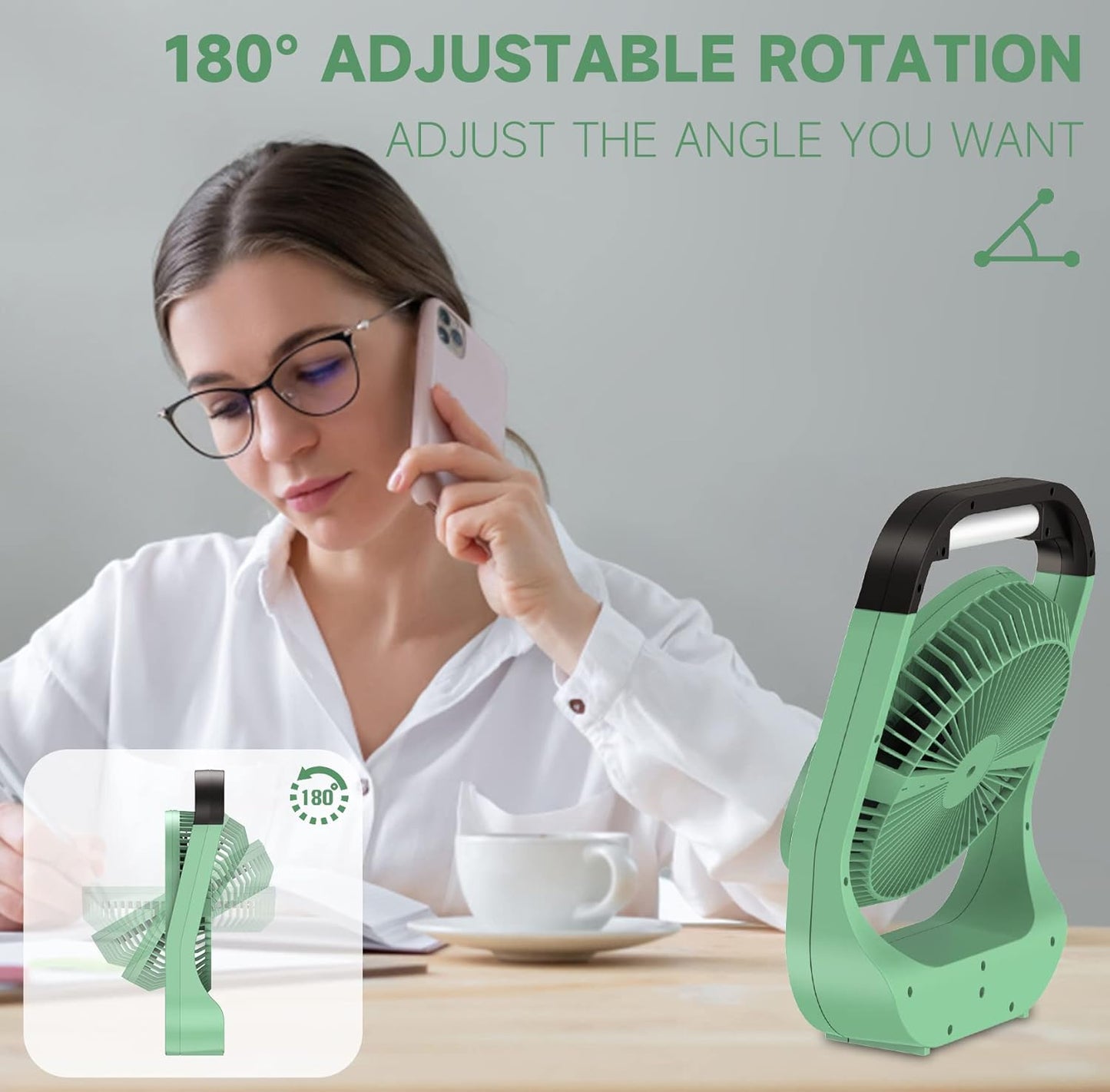 Dorobeen Portable Clip on Fan, Battery Powered, 3 Speed Quiet Rechargeable Mini Desk Fans, 360° Rotate for Home Office Stroller Camping Golf Cart (BLDC Motor)