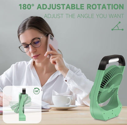Dorobeen Portable Clip on Fan, Battery Powered, 3 Speed Quiet Rechargeable Mini Desk Fans, 360° Rotate for Home Office Stroller Camping Golf Cart (BLDC Motor)