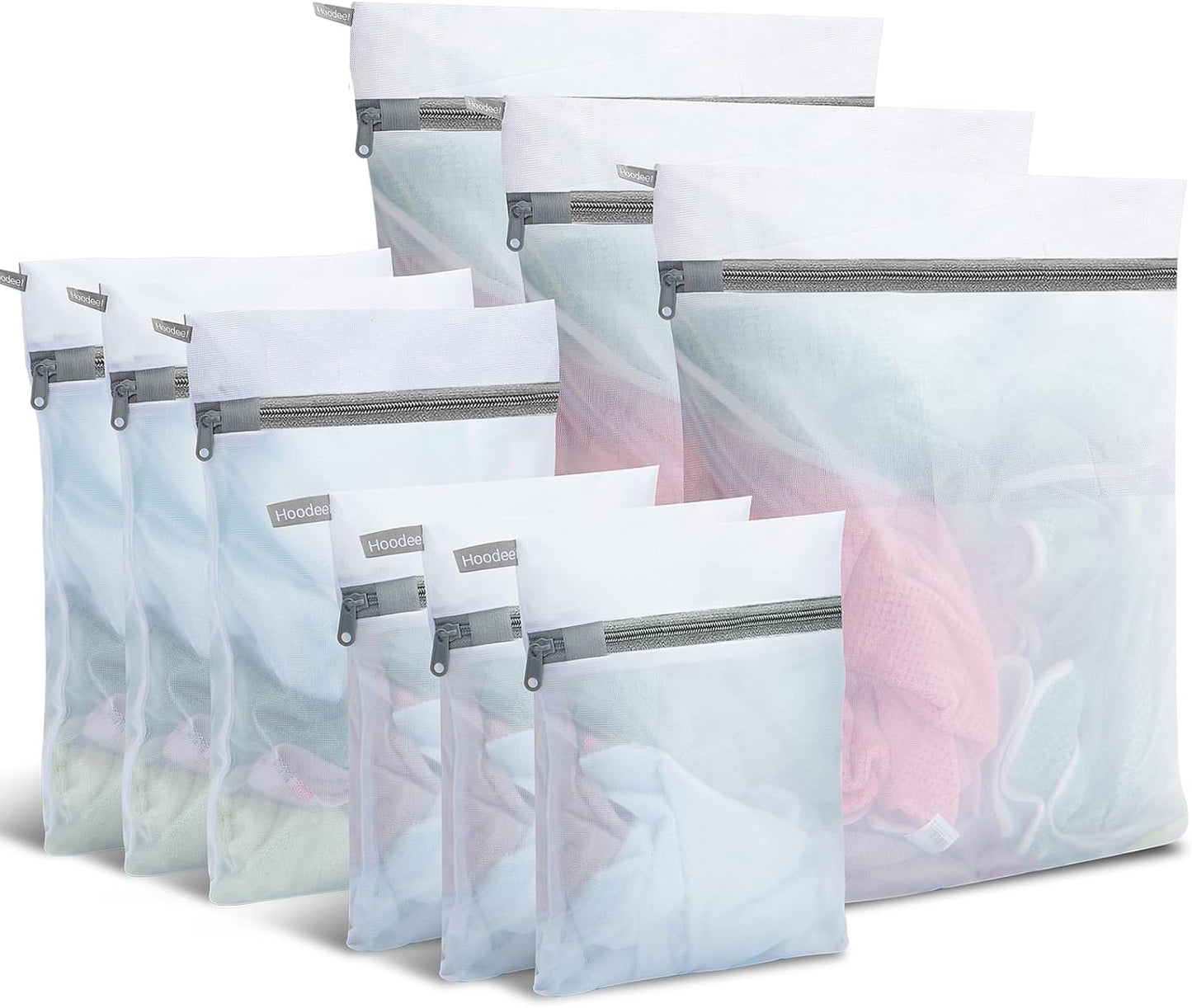 Mesh Laundry Bags for Delicates, 4Pcs Laundry Bags Mesh Wash Bags,Lingerie Bags for Washing Delicates, Laundry Bag for Delicates (1 Large,1 Medium,2 Small)