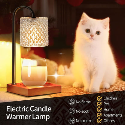 TigQiang Candle Warmer Lamp with Timer Dimmer, Birthday Gifts for Women Mom, House Warming Gifts, Elegant New Home Decor, Wax Warmer for Jar Candles, Heater Lamp for Scented Wax, Clear Glass