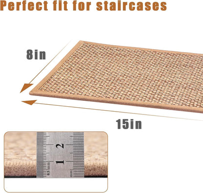 15Pcs Stair Treads for Wooden Steps With Self Adhesive, 8"x30" Non Slip Stair Runners-Peel & Stick Indoor Stair Carpet Runner, Resistant Runner for Kids, Elders and Pets, Black