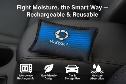 BARSKA Rechargeable Desiccant Dehumidifier - Safe Moisture Absorber for Home Closets, Gun Safes, Basement, Garage, Cars - Microwaveable - Portable Blue Dehumidifying Solution