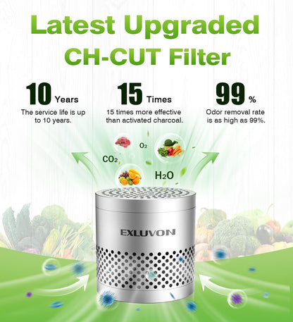 Refrigerator Deodorizer, Fridge Odor Eliminator Lasts for 10 Years, Household Essentials Fridge Smell Eliminator, More Effective Than Baking Soda and Bamboo Charcoal Air Purifying Bag, Black