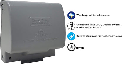 Sealproof 1-Gang Vertical Metal Weatherproof Lockable While In Use Outdoor Outlet Receptacle Cover, 7-in-1 Configurations
