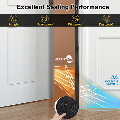 Strong Adhesive Weather Stripping, High Density Weatherproof Weather Stripping Door Seal Strip for Sliding Door, Windows,Noise-Reduction Foam Sealing Strip, White(1/2 in x 1/4 in x 13Ft) - Colors A