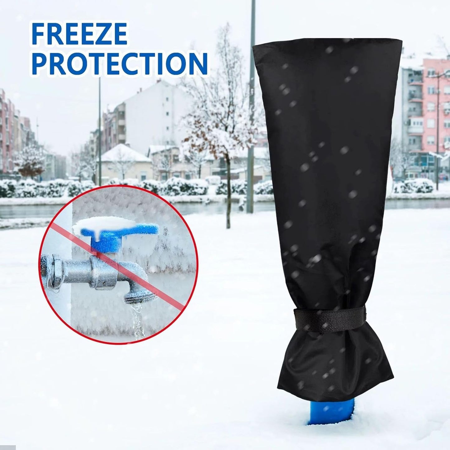 Outdoor Water Faucet Cover for Winter, 25" x 13" Outside Thickened Yard Spigot Cover for Winter Freeze Protection, Reusable Waterproof Faucet Socks