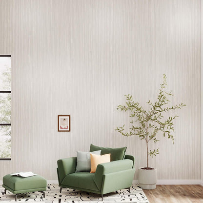 Modern Peel and Stick Wallpaper 17.3" x 78.7" Self Adhesive Wallpaper Textured Neutral Stripe Contact Paper Removable Vinyl Wall Paper for Living Room Bedroom Accent Wall Modern Minimalist Wall Decor
