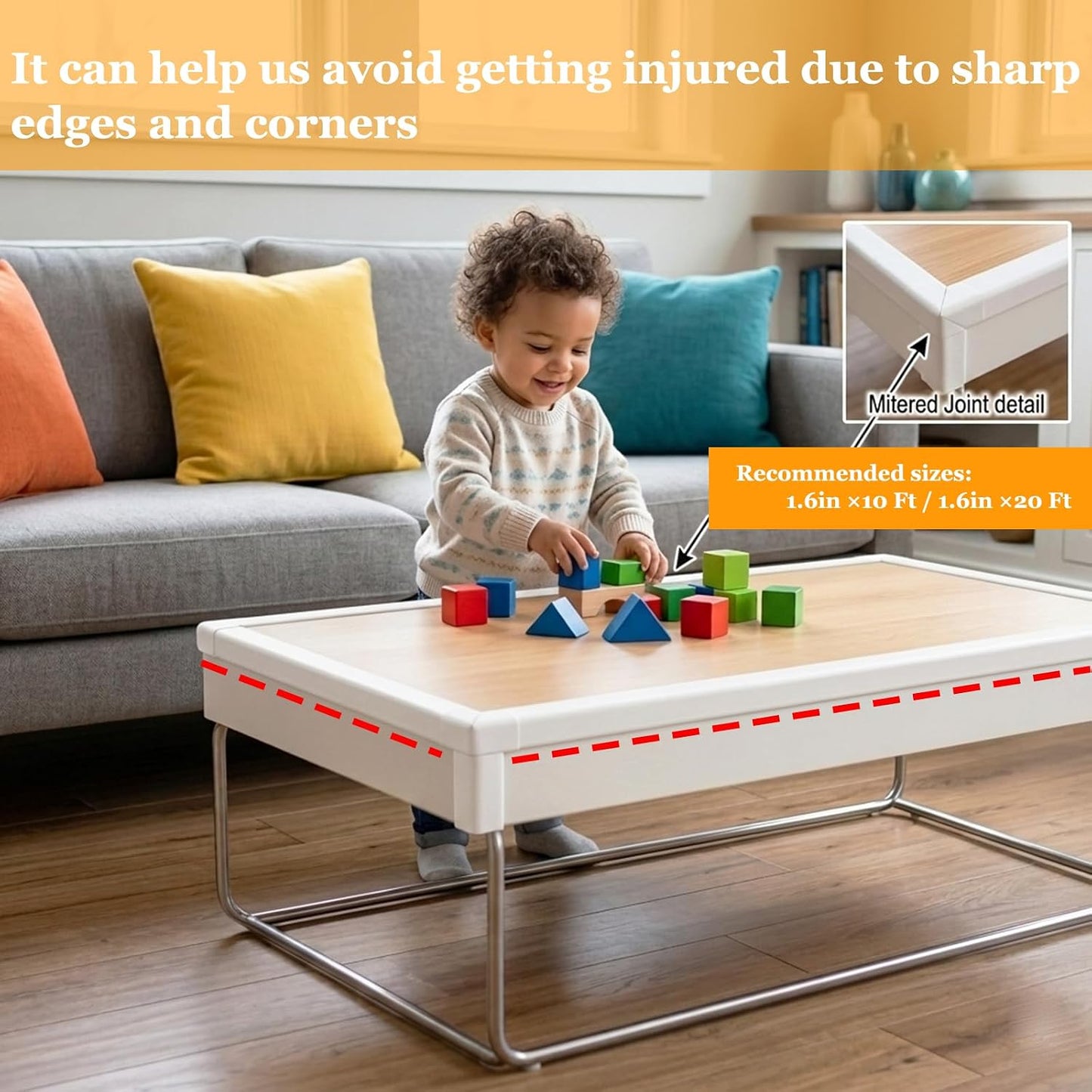 Wall Corner Protector Self-Adhesive Flexible – Durable Rubber, Furniture Edge Guard, Easy to Install, White, Prevents Wall Damage, Ideal for Home or Office Use