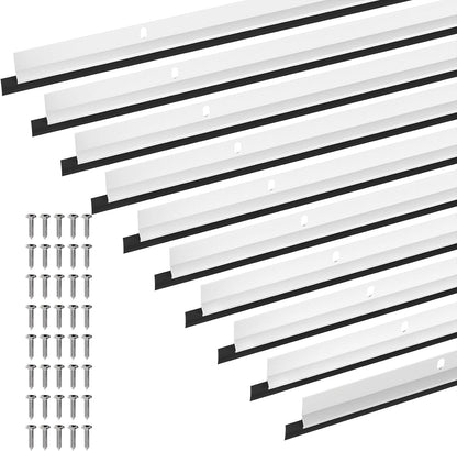 AMZNOVA Door Sweep, Door Threshold Sweeper for Interior & Exterior Bottom, Sweep Stripping Aluminum and Vinyl, Dust Bug Storm Weatherproof Aluminum Vinyl, 36in, Brown, 2Pack