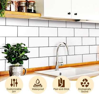 Havenly Peel and Stick Backsplash Tile for Kitchen & Bathroom Walls (White, 10 Tiles - 9.7 sq. ft. (0.9 m²))