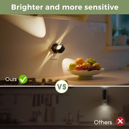 L LOHAS LED Night Light Projector, Night Lights Plug into Wall, Dusk to Dawn Sensor, 180°Rotating Nightlight for Kids, 0-150LM Dimmable Soft White Ambient Lighting for Bathroom, Decor, Gifts, 2 Pack