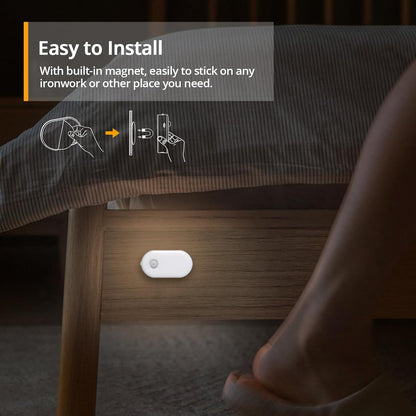 Lyridz Rechargeable Battery Night Light with Motion Sensor, Portable Mini Warm White LED Stick-on Closet Light, Adjustable Brightness for Bathroom, Bedroom, Kitchen, Cabinet, Stairs, Hallway, 2-Pack