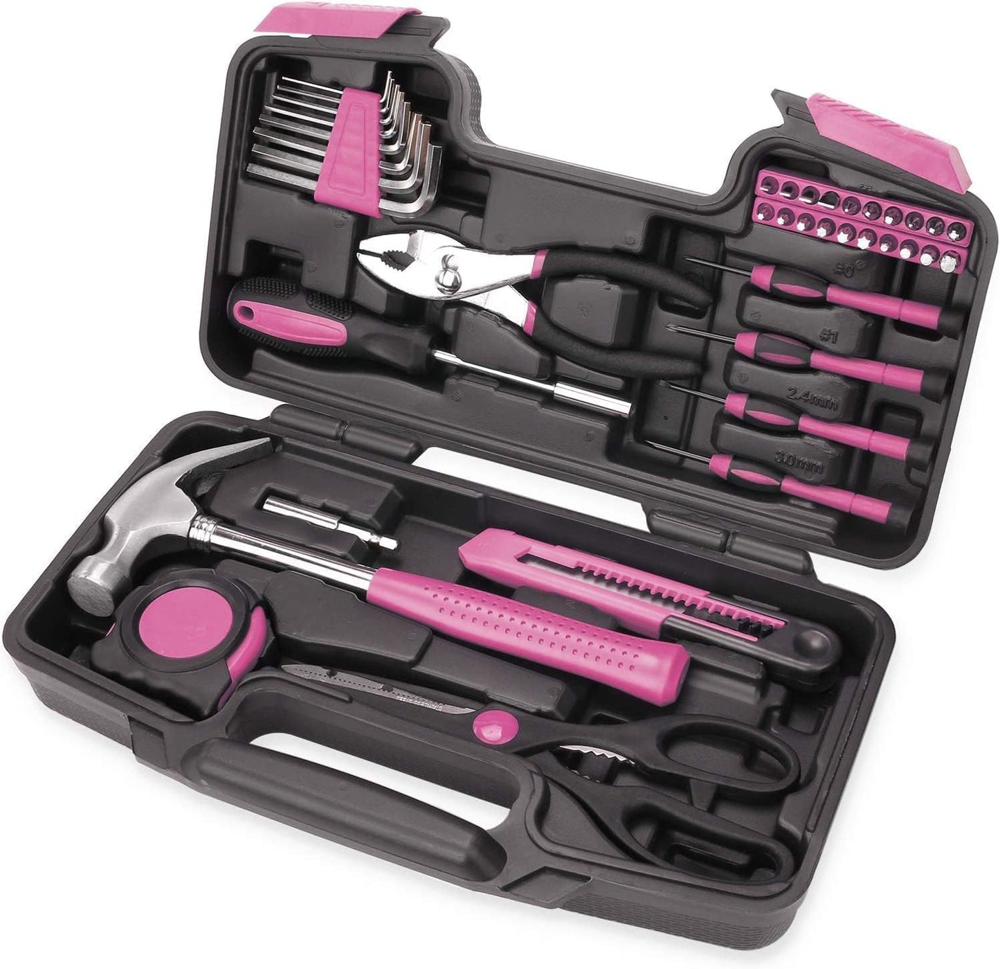 39 Piece Basic Home Tool Set Household Tool Set General Repair Small Hand Tool Kit in Toolbox Storage Case for Home Garage Office College Dormitory Use, Blue