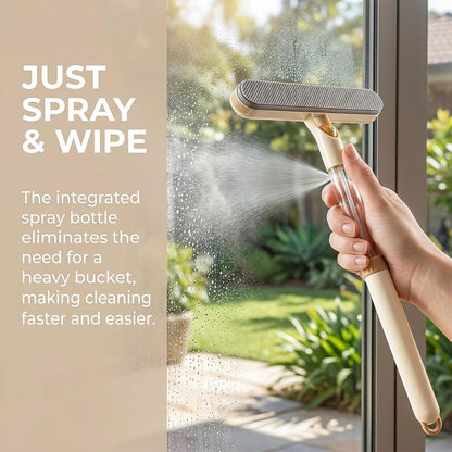 3-in-1 Double-Sided Window Screen Cleaning Brush, Window Screen Cleaning Brush, Rotating Head Windows Cleaner, Wet & Dry Use, Multi-Purpose Brushes for Home, Office & Car Screens (White)