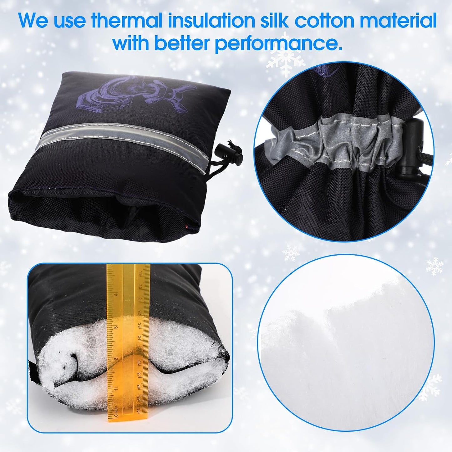 6 Pack Winter Faucet Cover 420D Thickened Faucet Protector Reusable Waterproof Spigot Covers Winter Insulated Water Faucet CoverSock for Winter Outdoor Freeze Protection 6.3 x 8.3 Inch