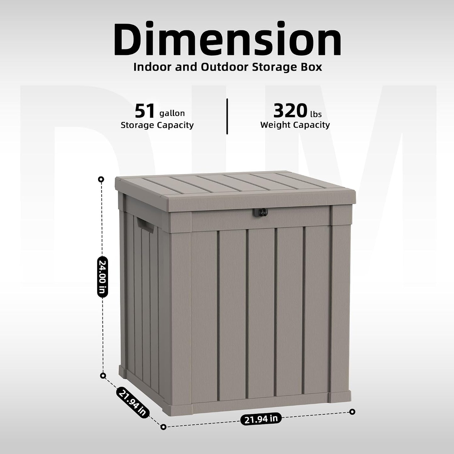 Vixzen 55 Gallon Deck Boxes Outdoor Waterproof, Lockable Resin Storage Box with lid for Furniture Cushions, Weatherproof Containers Outside Storage Boxes for Garden Patio Pool Tools(Black, 55 Gallon)