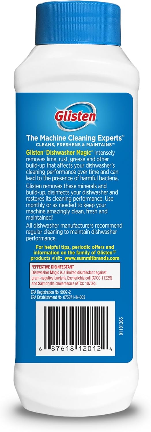 Glisten Dishwasher Magic Disinfectant & Cleaner Lemon 12 Oz