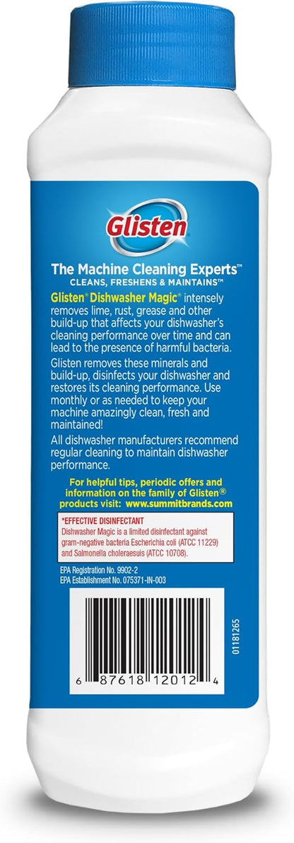 Glisten Dishwasher Magic Disinfectant & Cleaner Lemon 12 Oz