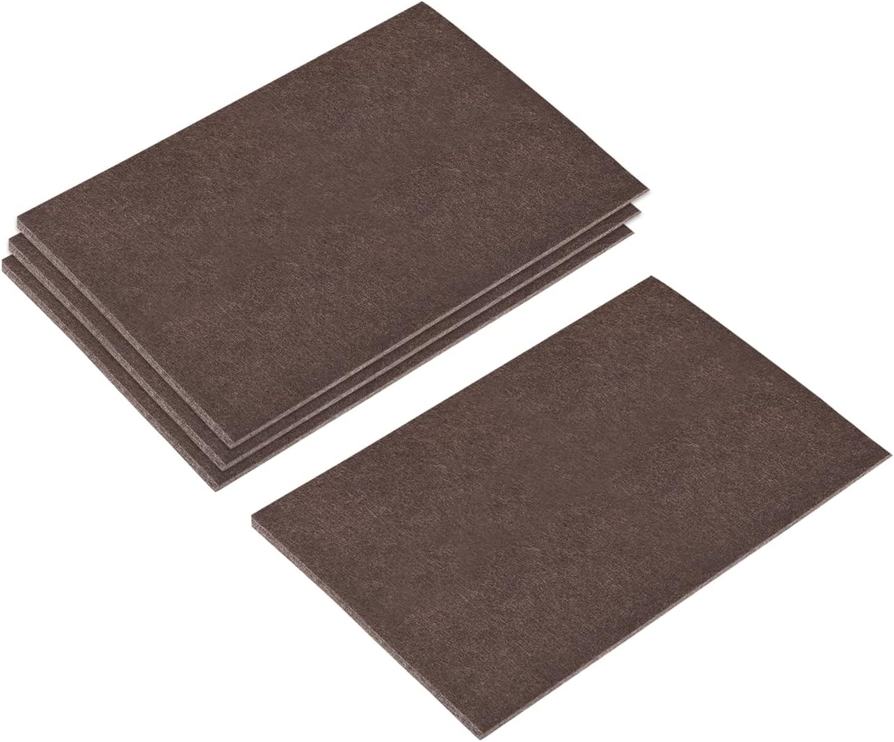 uxcell Felt Furniture Pads, 1.5-inch x 1-inch Self Adhesive Cuttable Anti Scratch Square Floor Protectors for Furniture Legs Hardwood Floor, Brown 16Pcs