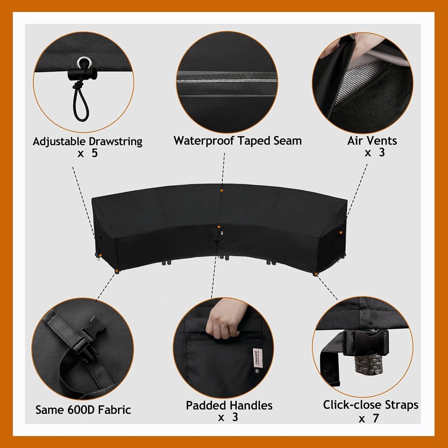 Patio Deck Box Cover, 63x30 Inch Fire Pit Covers with Straps and Handles, Waterproof Heavy Duty Outdoor Furniture Winter Cover for Keter, Suncast, Lifetime Container