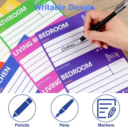 6 x 4 in Large Moving Labels for Boxes, Home Moving Packing Color Coded Stickers Supplies Labels with Writable Notes Areas, Fragile Blank Moving Boxes Stickers 160pcs