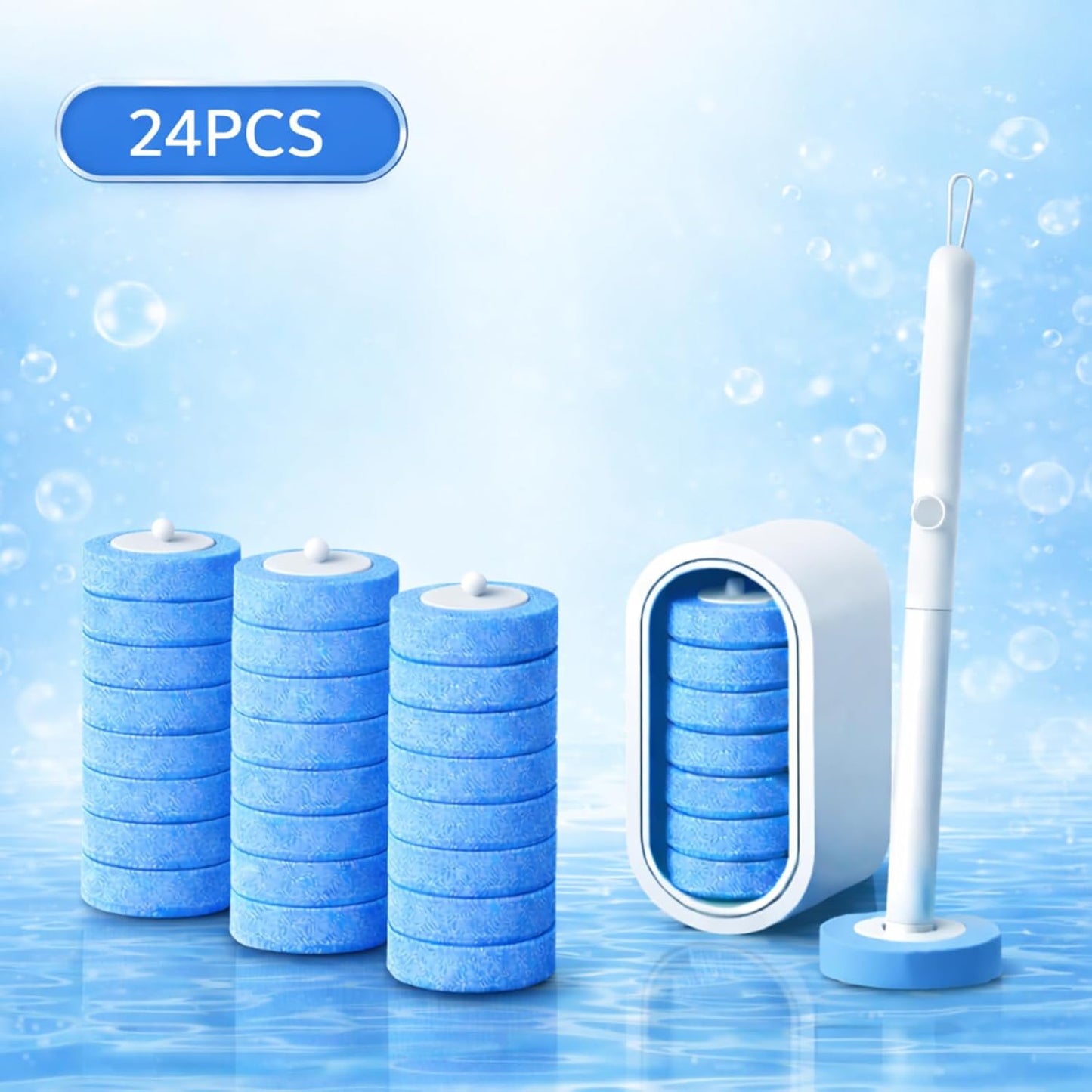 Disposable Toilet Cleaning System with 40 Refills, Toilet Wand Kit with Holder, Wall Mounted Toilet Brush Set for Deep Cleaning Bathroom Bowl, Hygienic Toilet Bowl Cleaner Kit (1PCS40)