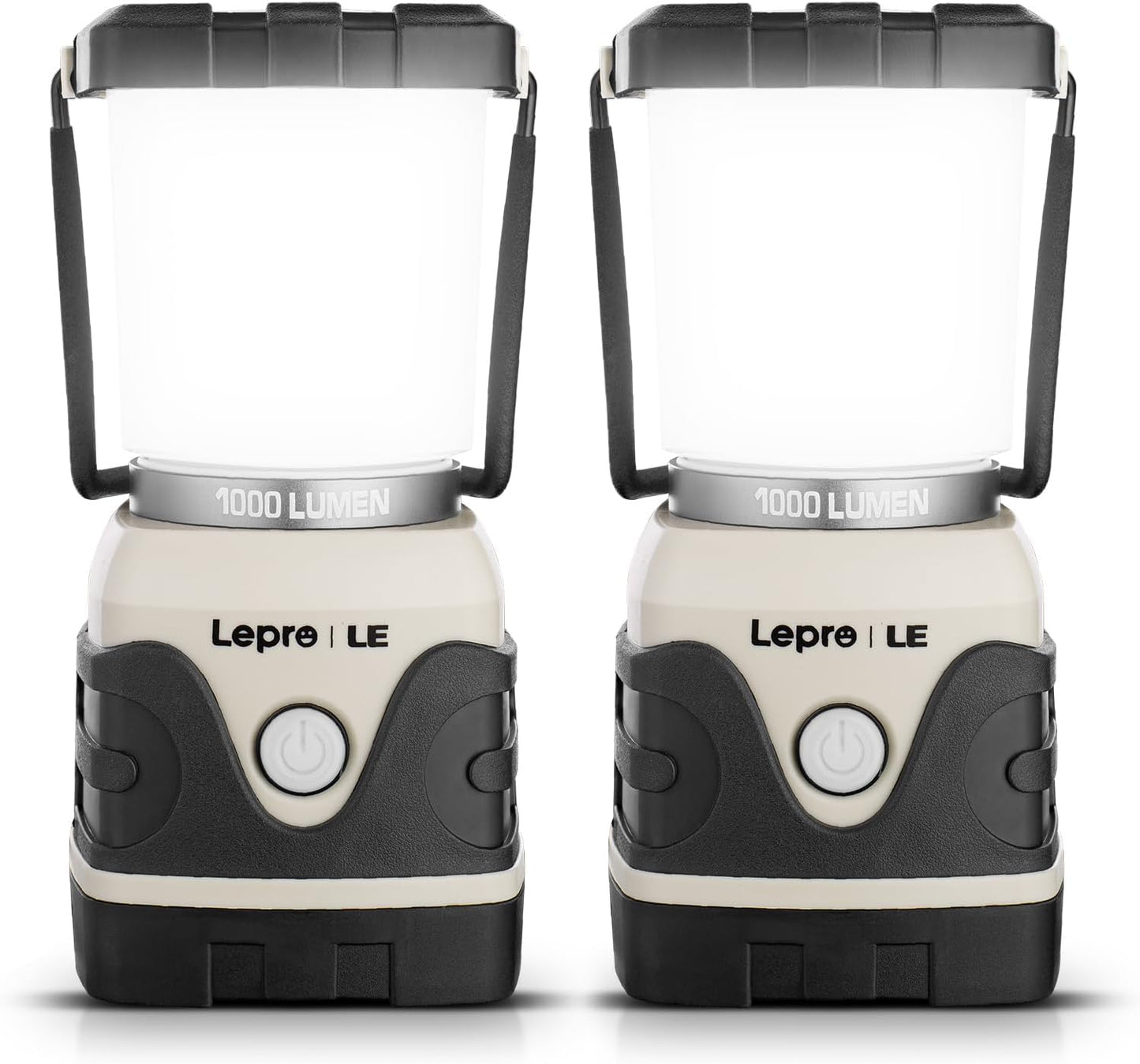 Lepro 1500LM Battery Powered LED Camping Lantern, Green Tent Light with 4 Light Modes, Camping Essentials, Waterproof Lantern Flashlight for Camping, Emergency Light, Power Outages, Not Rechargeable