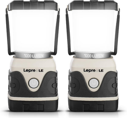 Lepro 1500LM Battery Powered LED Camping Lantern, Green Tent Light with 4 Light Modes, Camping Essentials, Waterproof Lantern Flashlight for Camping, Emergency Light, Power Outages, Not Rechargeable
