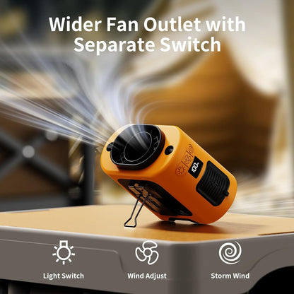 Socool 10000mAh Portable Waist Fan Clip on Wearable Belt Personal Fan Rechargeable Battery operated With 5 Speeds & Flashlight Neck Hands-Free 40H Cooling For Outdoor Camping Travel (Gray）