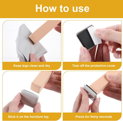12Pcs Furniture Sliders, 1.5 Inches Self-Adhesive Furniture Sliders Pads, Square Reusable Furniture Moving Glides Sliders for Carpet Hardwood Floors Heavy Sofa Chair Table Couch Cabinet Fridge