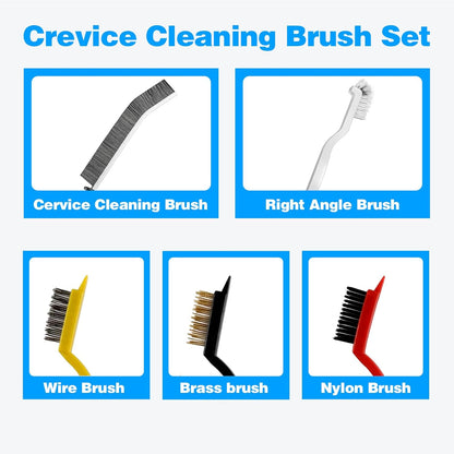 Crevice Cleaning Brush 9-Pack - Heavy Duty Hard Bristle Gap Brush for Deep Cleaning - Ultra-Thin Window Track Cleaning Tool for Shower Grout