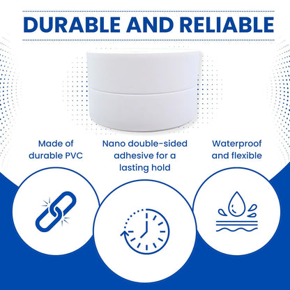 Gadgetime USA Bath & Kitchen Caulk Tape Sealant Strip - PVC Self Adhesive Waterproof Tape for Tub and Wall Sealing - Tape Caulk Sealer - Waterproof Sealant Tape - White - 1.5" x 10.5 Feet