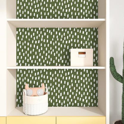 HAOKHOME Peel and Stick Wallpaper Boho Modern Dots Wall Paper Removable for Bathroom Caramel/White Contact Paper 17.3in x 9.8ft