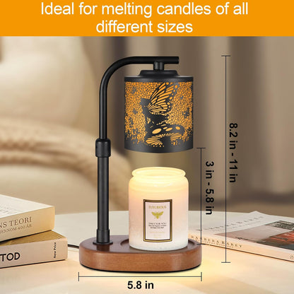 kobodon Candle Warmer Lamp with Timer, Electric Candle Lamp Warmer Birthday for Mom Women Home Bedroom Decor Wax Melt Warmer for Scented Wax with Jar Candles (Dragonfly)